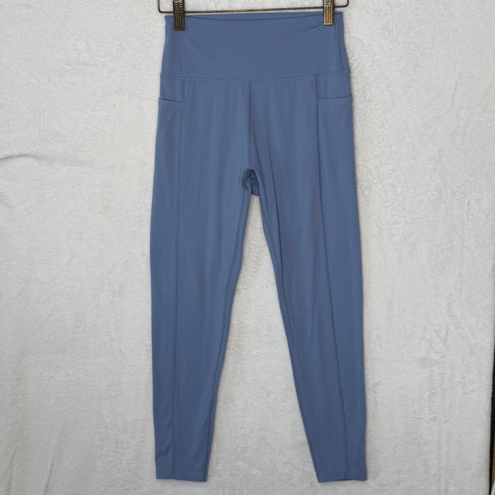 Danskin Women's M Blue High Rise Athletic Leggings Pockets 4451